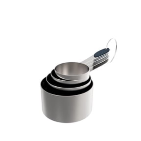 Core Kitchen Silicone/Stainless Steel Gray Measuring Cup Set