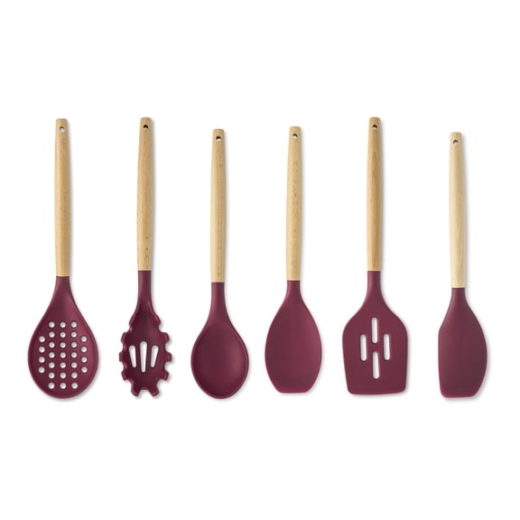 Core Kitchen Silicone and Beechwood Utensils 6-Piece Set - Pinot Y101