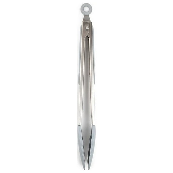 Core Kitchen Silver Silicone Locking Tong