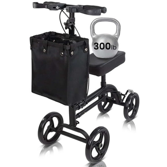 Vive Core Knee Walker Adjustable and Durable Foot Scooter for Ankle Surgery Recovery, Lightweight Mobility Aid with 8-Inch Wheels for Smooth Navigation