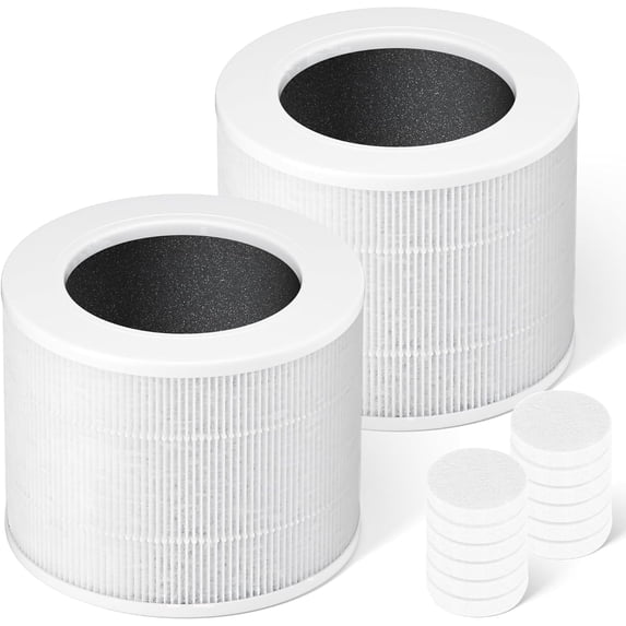 2 Pack Core Mini Replacement Filter Compatible with LEVOIT Core Mini and Core Mini-P Air Purifier, 3-in-1 High-Efficiency Activated Carbon Filter, Core Mini-RF, with 12 Fragrance Sponges