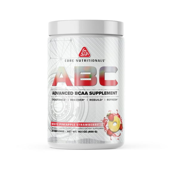 Core Nutritionals ABC Advanced BCAA Supplement 20 Servings (White Pineapple Strawberry)