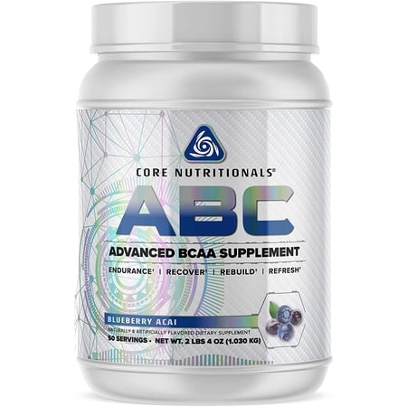 Core Nutritionals ABC Advanced BCAA Supplement 50 Servings (Blueberry Acai)