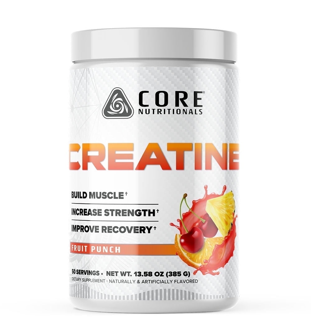 Core Nutritionals Creatine, Increases Strength and Muscle Growth, 5000 mg, 50 Servings (Fruit Punch)