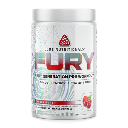 Core Nutritionals Fury Platinum Next Gen Pre Workout 20 Fully Dosed Servings (Cherry Burst)