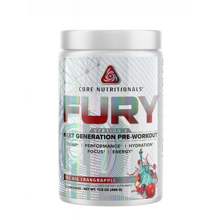 Core Nutritionals Fury V2 Platinum Next Generation Pre Workout 20 Servings (The Big Crangrapple)