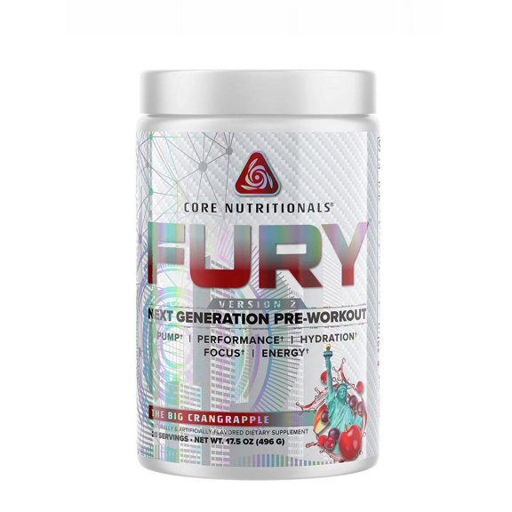 Core Nutritionals Fury V2 Platinum Next Generation Pre Workout 20 Servings (The Big Crangrapple)