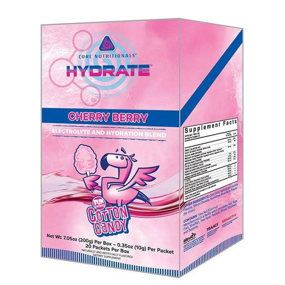 Core Nutritionals HYDRATE Comprehensive Electrolyte and Hydration Blend - FUN SWEETS Cherry Berry, 20 Packets