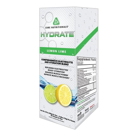 Core Nutritionals HYDRATE Comprehensive Electrolyte and Hydration Blend - Lemon Lime, 20 packets