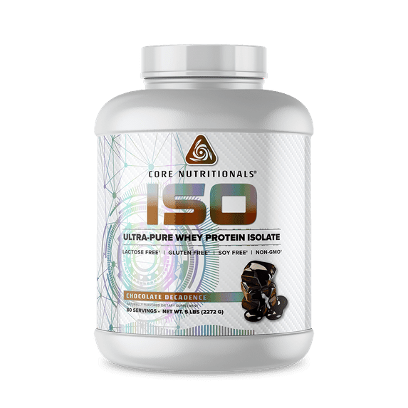 Core Nutritionals ISO, 100% Micro Filtered, Zero Artificial Fillers, 24g Whey Protein Isolate, 80 servings (Chocolate Decadence)