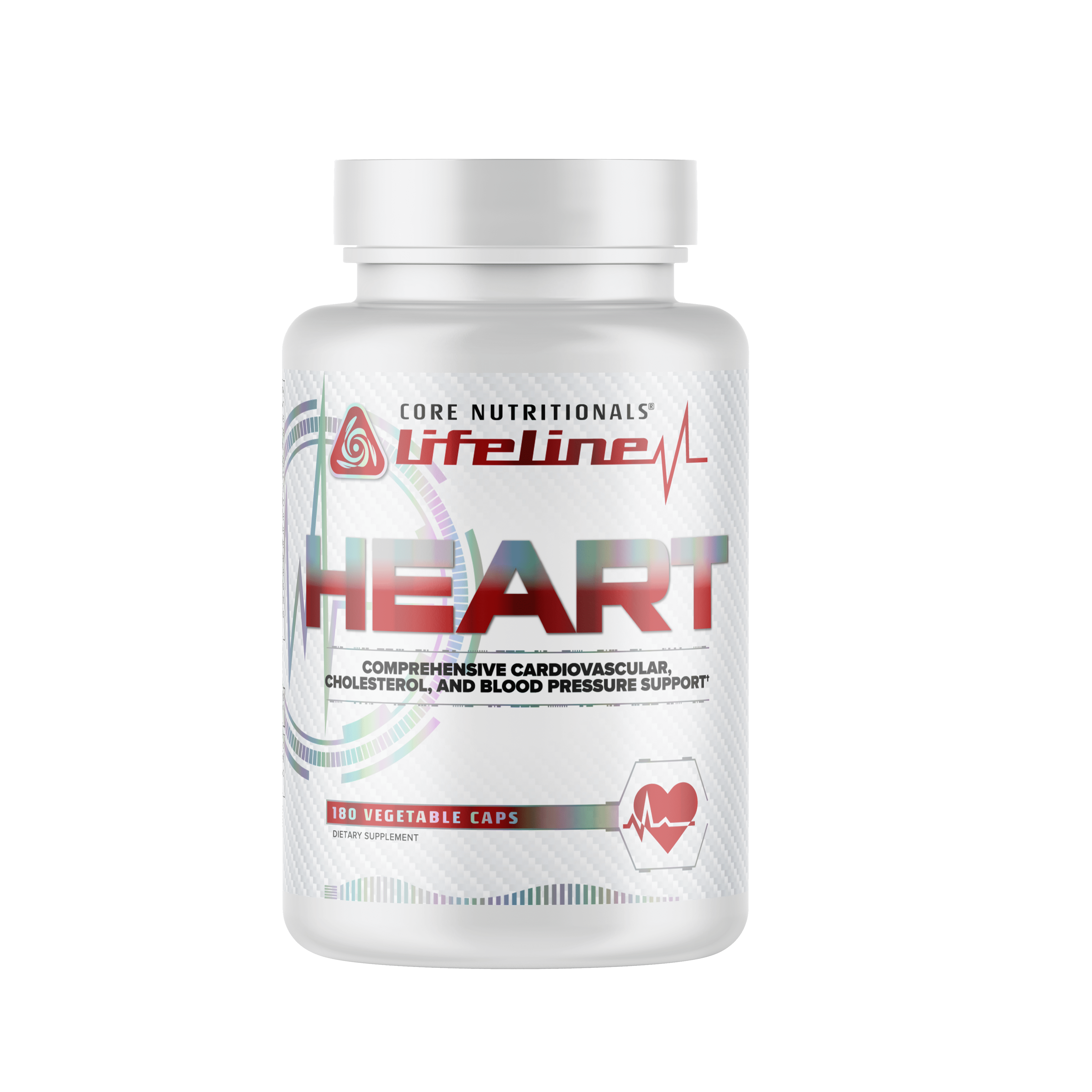 Core Nutritionals Lifeline Heart Comprehensive Cardiovascular, Cholesterol, and Blood Pressure Support, 180 Capsules
