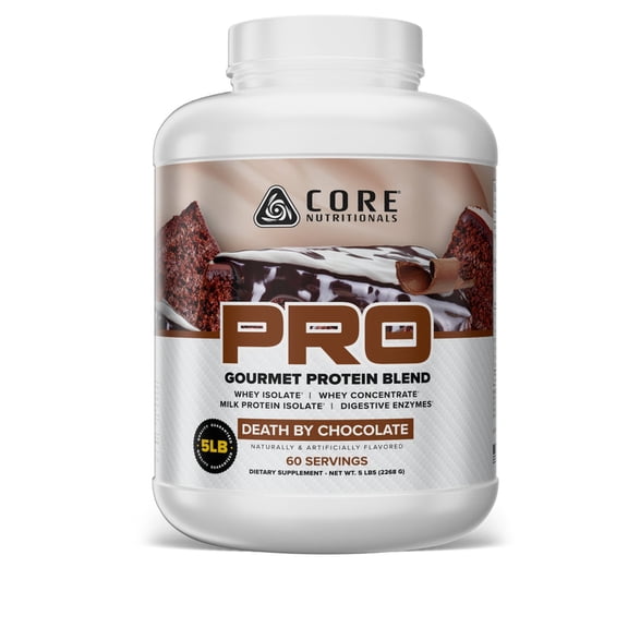 Core Nutritionals Pro Sustained Release Protein Blend, Digestive Enzyme Blend, 25G Protein, Low Carb, 61 Servings (Death By Chocolate)