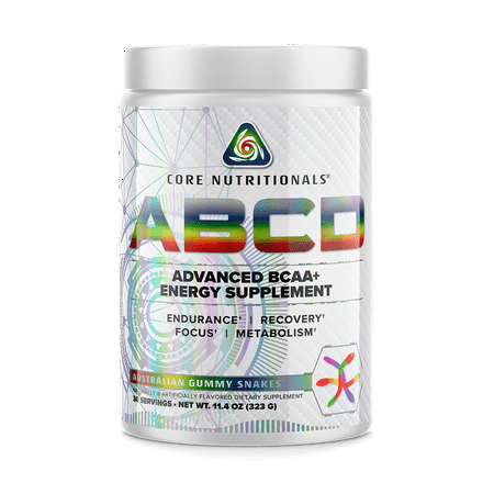 Core Nutritionals Platinum ABCD Advanced BCAA Energy Supplement, Improves Endurance, Recovery, and Focus 30 Servings (Australian Gummy Snakes)