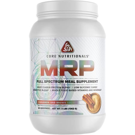 Core Nutritionals Platinum MRP Full Spectrum Meal Replacement, Sustained Release for All Day Amino Acid Support, 27G Protein, 20 Servings (Cinnamon & Brown Sugar)