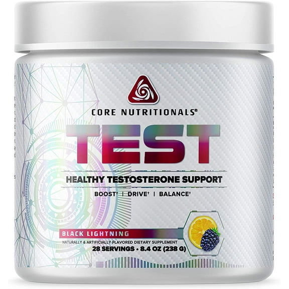 Core Nutritionals Platinum Test, Includes 3.6 Grams Calcium D-Aspartic Acid, Supports Healthy Testosterone Levels 28 Servings (Black Lightning)