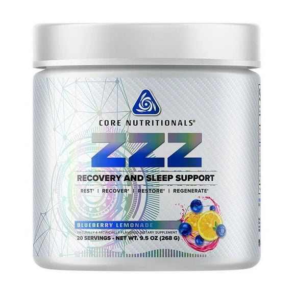 Core Nutritionals Platinum ZZZ - Advanced Night Time Recovery and Sleep Support - 20 Servings (Blueberry Lemonade)