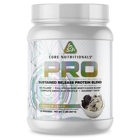 Core Nutritionals Pro Sustained Release Protein Blend, Digestive Enzyme Blend, 25G Protein, Low Carb, 26 Servings (Cookies N Cream)