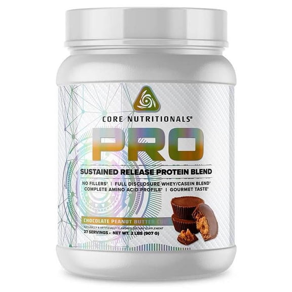 Core Nutritionals Pro Sustained Release Protein Blend, Digestive Enzyme Blend, 25G Protein, Low Carb, 27 Servings (Chocolate Peanut Butter)