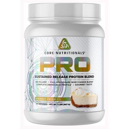 Core Nutritionals Pro Sustained Release Protein Blend, Digestive Enzyme Blend, 25G Protein, Low Carb, 27 Servings (Coconut Cream Pie)
