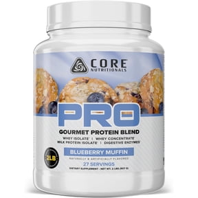 Core Nutritionals Pro Sustained Release Protein Blend, Digestive Enzyme Blend, 25G Protein, Low Carb, 28 Servings (Blueberry Muffin)