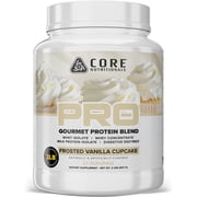Core Nutritionals Pro Sustained Release Protein Blend, Digestive Enzyme Blend, 25G Protein, Low Carb, 28 Servings French Vanilla Cupcake