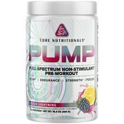 Core Nutritionals Pump Platinum Full-Spectrum Non-Stimulant Pre-Workout 20 Servings Black Lightning
