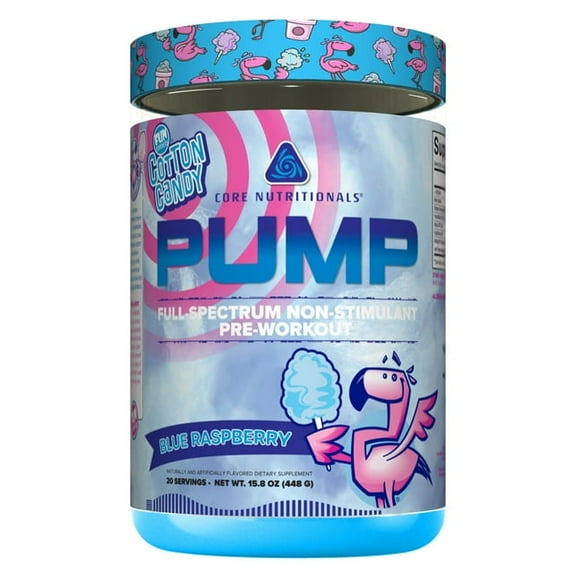 Core Nutritionals Pump Platinum Full-Spectrum Non-Stimulant Pre-Workout 20 Servings (FUN SWEETS - Blue Raspberry)