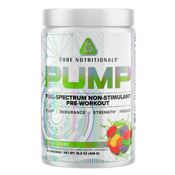 Core Nutritionals Pump Platinum Full-Spectrum Non-Stimulant Pre-Workout 20 Servings (Sour Candy)