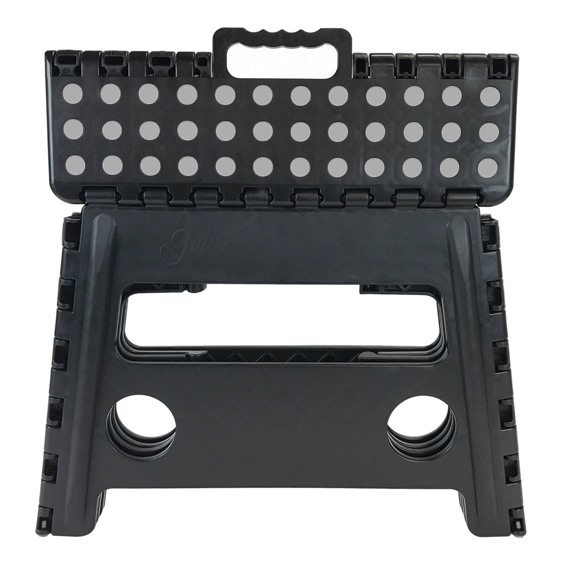 Core Pacific Extra Wide Folding Step Stool Black 12.7 inch with Non-Slip Surface