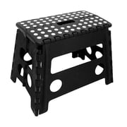 Core Pacific Extra Wide Folding Step Stool Black 12.7 inch with Non-Slip Surface