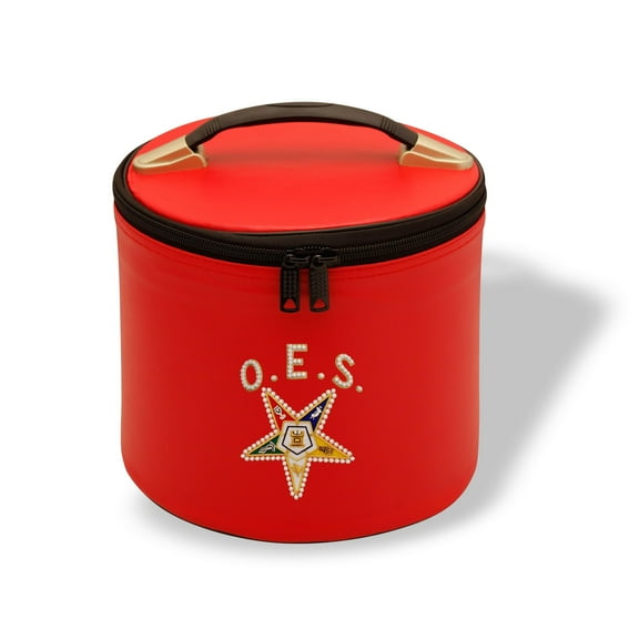 Core Plus Group Deluxe Masonic Fez Cap Case, Imitation Leather, Hat/Cap Storage Box, Display Box for Masonic & Eastern Star Fez Hats, OES Gifts, Sashes & Accessories (Red 10)