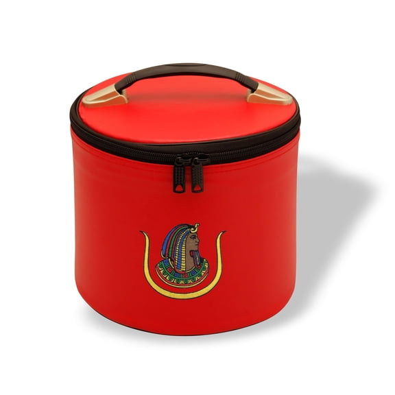 Core Plus Group Deluxe Masonic Fez Cap Case, Imitation Leather, Hat/Cap Storage Box, Display Box for Masonic & Eastern Star Fez Hats, OES Gifts, Sashes & Accessories (Red 15)