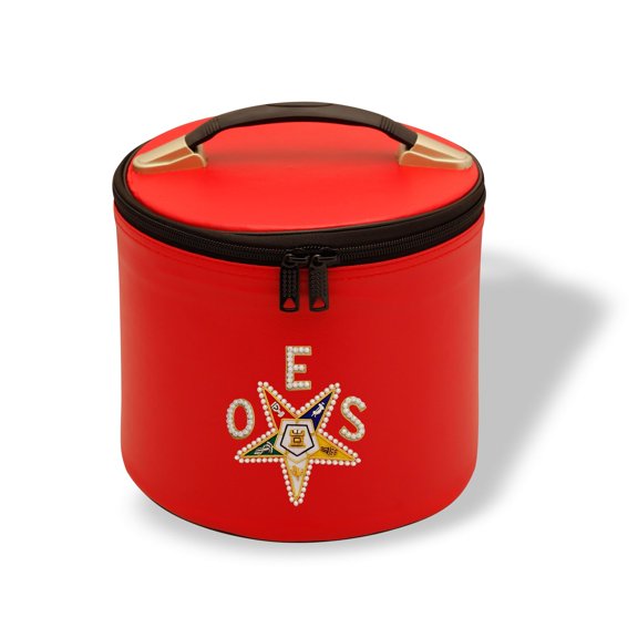 Core Plus Group Deluxe Masonic Fez Cap Case, Imitation Leather, Hat/Cap Storage Box, Display Box for Masonic & Eastern Star Fez Hats, OES Gifts, Sashes & Accessories (Red 8)
