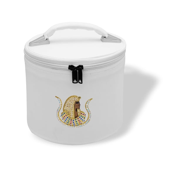 Core Plus Group Hand Embroidery Daughters of ISIS Rhinestone Fez Case, Deluxe Masonic Fez Cap Case, Imitation Leather, Hat/Cap Storage Box, Display Box for Masonic & Eastern Star Fez Hats