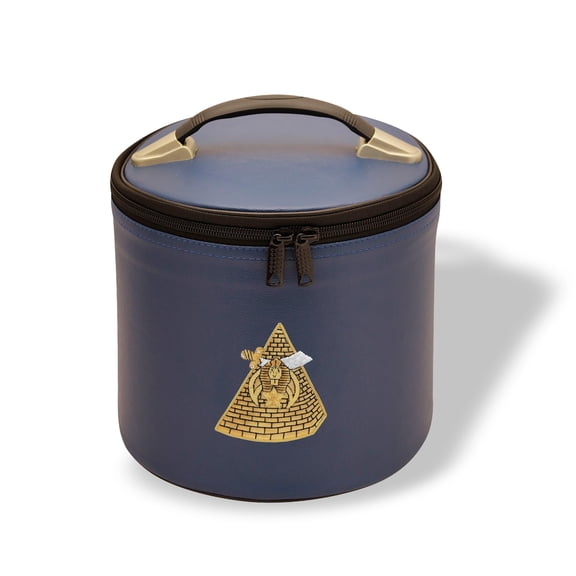 Core Plus Group Hand Embroidery Pyramid Fez Case ,Deluxe Masonic Fez Cap Case, Imitation Leather, Hat/Cap Storage Box, Display Box for Masonic & Eastern Star Fez Hats, Sashes & Accessories