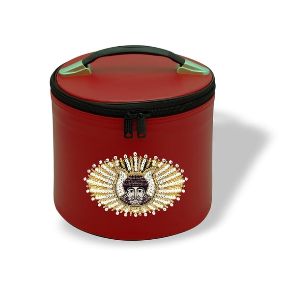 Core Plus Group Hand Embroidery Rhinestone Gruto Fez Case, Deluxe Masonic Fez Cap Case, Imitation Leather, Hat/Cap Storage Box, Display Box for Masonic & Eastern Star Fez Hats