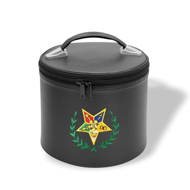 OES Black Fez Storage Case - Imitation Leather With Eastern Star Emblem