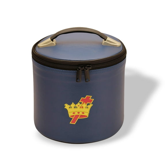 Core Plus Group Machine Embroidery Knight / Templar Fez Case,Deluxe Masonic Fez Cap Case, Imitation Leather, Hat/Cap Storage Box, Display Box for Masonic & Eastern Star Fez Hats