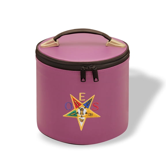 Core Plus Group Machine Embroidery O.E.S Star Fez Case, Deluxe Masonic Fez Cap Case, Imitation Leather, Hat/Cap Storage Box, Display Box for Masonic & Eastern Star Fez Hats