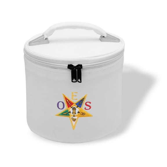 Core Plus Group Machine Embroidery O.E.S Star Fez Case, Deluxe Masonic Fez Cap Case, Imitation Leather, Hat/Cap Storage Box, Display Box for Masonic & Eastern Star Fez Hats, Sashes & Accessories