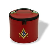 Core Plus Group Machine Embroidery Square Compass & G Fez Case, Deluxe Masonic Fez Cap Case, Imitation Leather, Hat/Cap Storage Box, Display Box for Masonic & Eastern Star Fez Hats