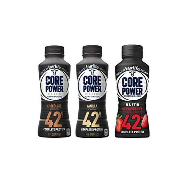 Core Power Elite High Protein Shake (42g), 3 Flavor Variety, Ready To