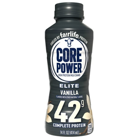 Core Power Elite High Protein Shake with 42g Protein by fairlife Milk, Vanilla, 14 fl oz