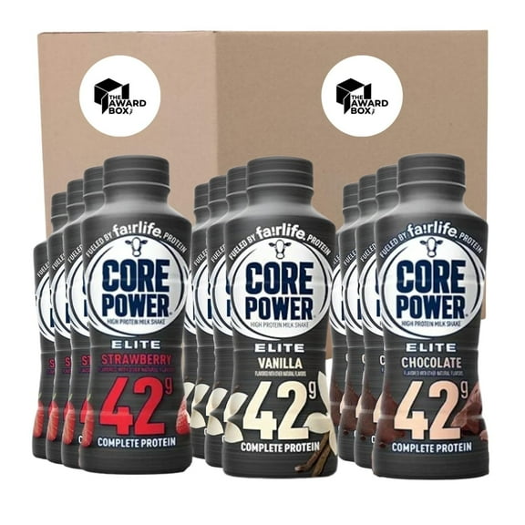 Fairlife Core Power Elite Protein Shake, Chocolate Strawberry and Vanilla, 42g Protein, 14 fl oz, Pack of 12