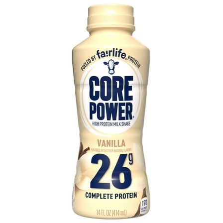 Core Power Protein Shake with 26g Protein by fairlife Milk, Vanilla, 14 fl oz