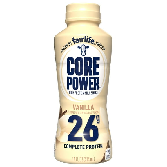 Core Power Protein Shake with 26g Protein by fairlife Milk, Vanilla, 14 fl oz