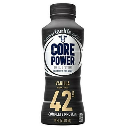 Core Power by fairlife Elite High Protein (42g) Milk Shake, 14 fl oz bottles, (Pack of 12) (Vanilla)