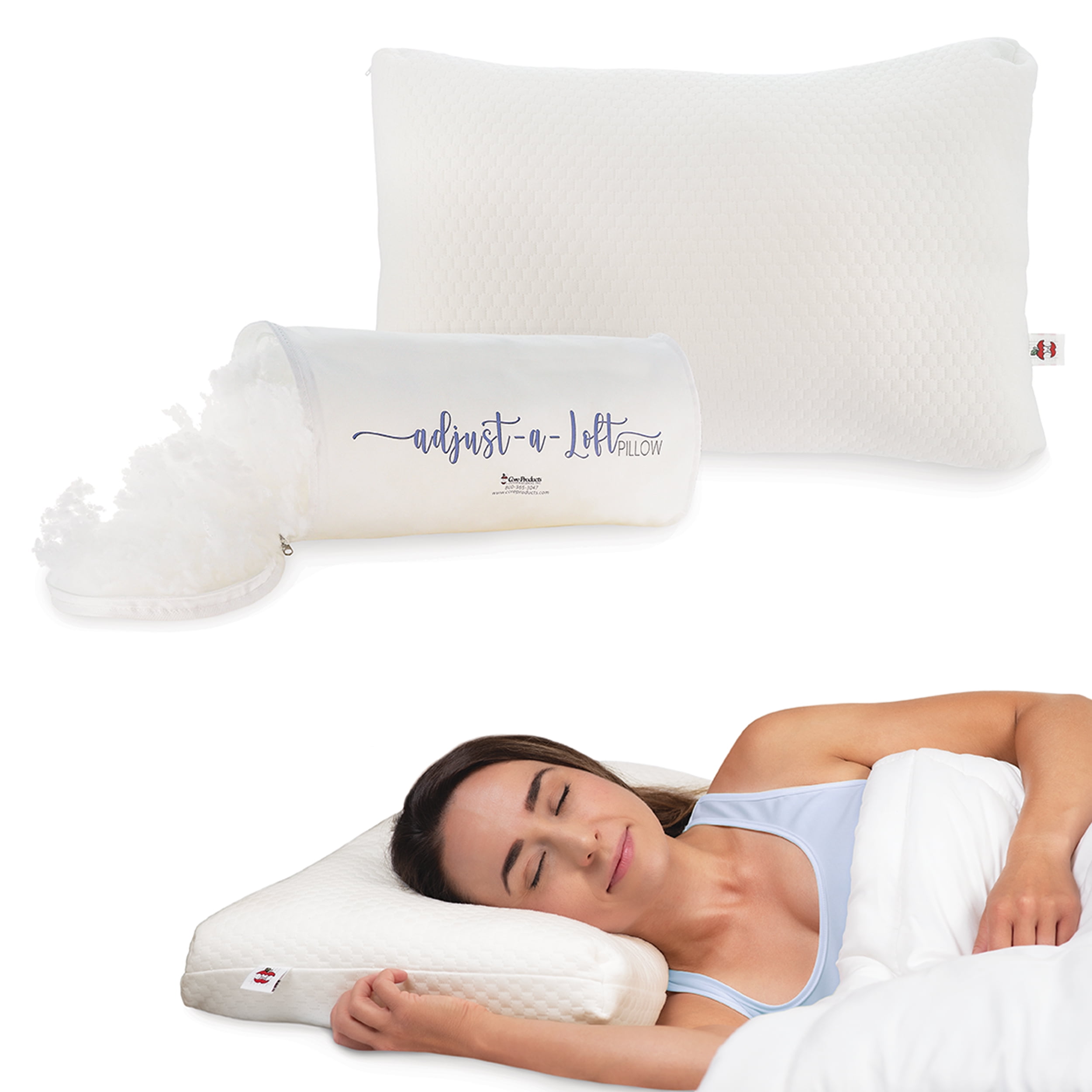  Better Sleep Pillow Gel Fiber Pillow - Patented Arm-Tunnel  Design Improves Hand And Arm Circulation - Neck Pain Relief - Perfect Side  And Stomach Sleeper Pillow - Bed Pillow, White 
