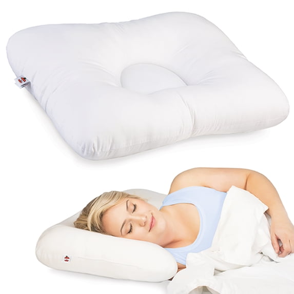 Core Products D-Core Cervical Neck Pillow - Extra Firm Orthopedic Support for Neck Discomfort, Back Sleepers, Dual Neck Rolls, Cervical Alignment, Midsize, Assembled in USA