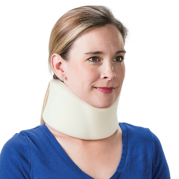 Core Products Foam Cervical Collar Neck Support Brace - Beige, Medium- 2.5" Chin to Sternal Notch